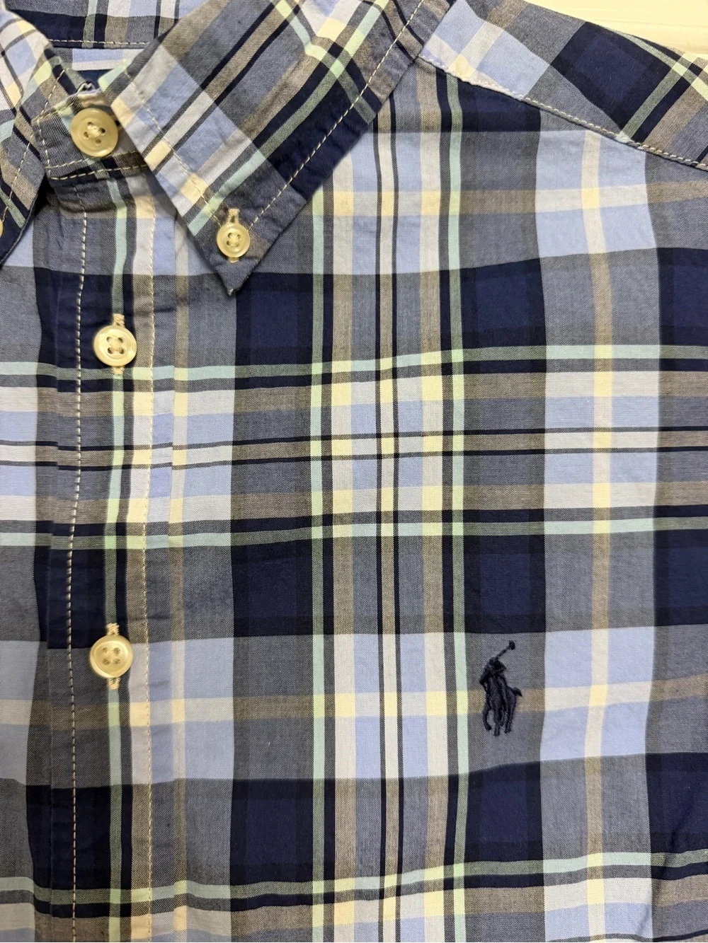 Ralph Lauren Blue Plaid Button-Down Shirt